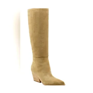 Marc Fisher Challi Knee- High Suede Boots Light Natural Size 9.5M