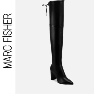 Marc Fisher Faux-Leather Over the Knee Black Dress Boots Size 9.5