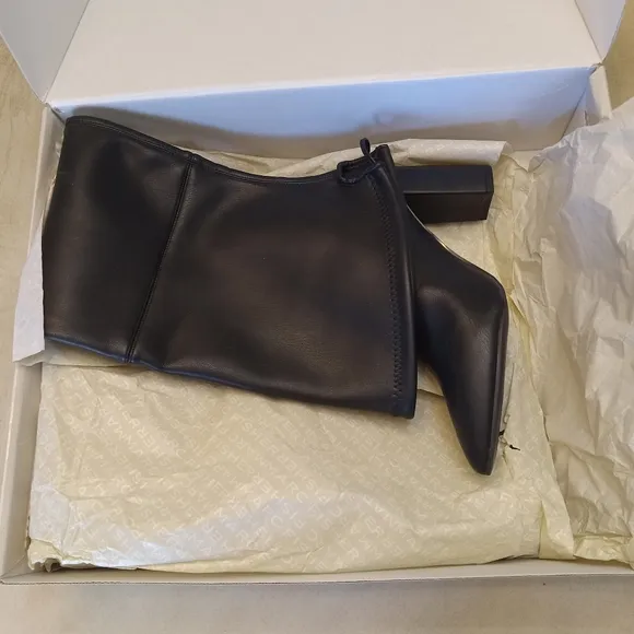 Marc Fisher Faux-Leather Over the Knee Black Dress Boots Size 9.5