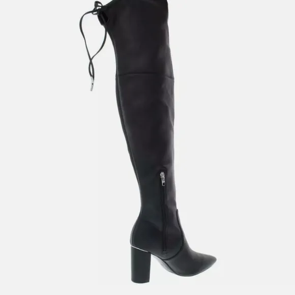 Marc Fisher Faux-Leather Over the Knee Black Dress Boots Size 9.5
