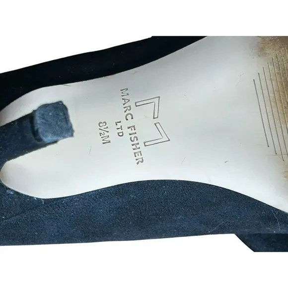 Marc Fisher Ltd 8.5 Velour Black Zip Up Ankle Boots High Heels Women’s