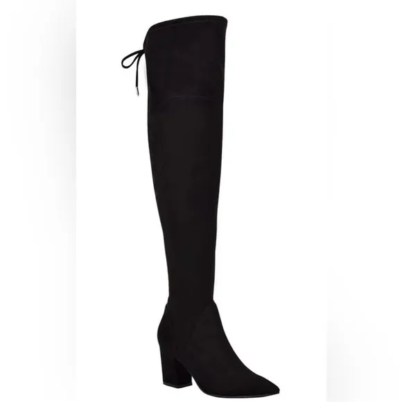 Marc Fisher Reda Women’s Faux Suede Cold WeatherOver-The-Knee Boots Black