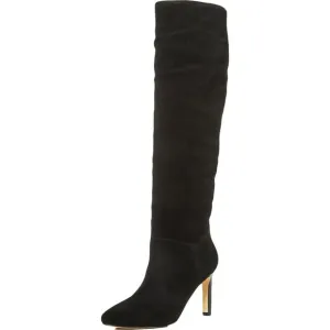 MARC FISHER Womens Black Zadia Round Toe Stiletto Leather Dress Boots 8 M