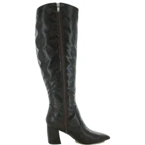 MARC FISHER Womens Brown Snake Print Retie Pointed Toe Block Heel Boots 9 M