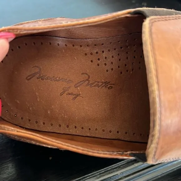 Massimo Matteo Firenze Cuoio (Hand Made In Italy) Brown Leather WINGTIP Shoes