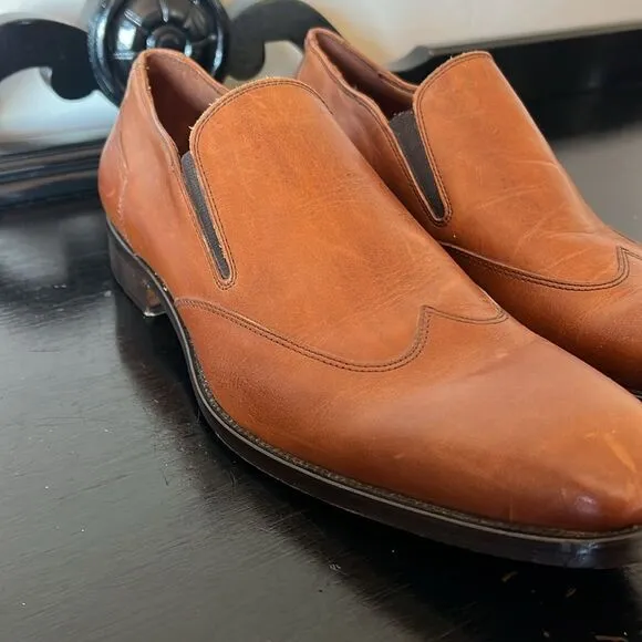 Massimo Matteo Firenze Cuoio (Hand Made In Italy) Brown Leather WINGTIP Shoes