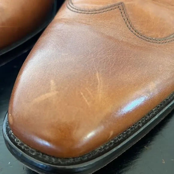 Massimo Matteo Firenze Cuoio (Hand Made In Italy) Brown Leather WINGTIP Shoes