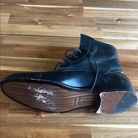 Massimo Matteo Men’s Black Leather Dress Boots | Size 9.5 | Made in Italy