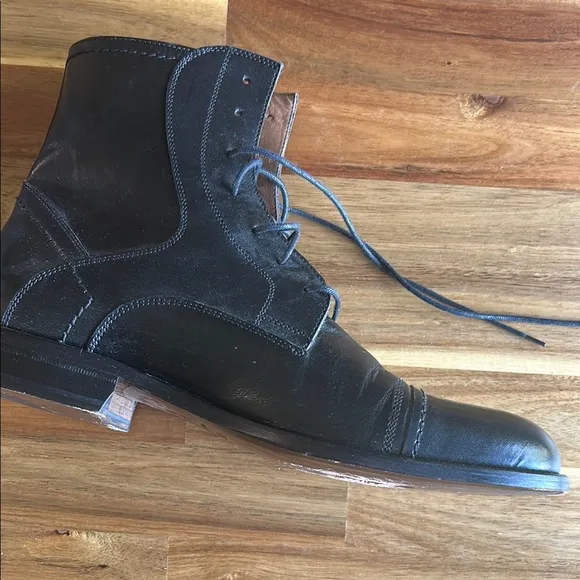 Massimo Matteo Men’s Black Leather Dress Boots | Size 9.5 | Made in Italy