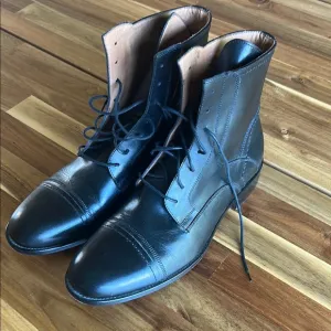 Massimo Matteo Men’s Black Leather Dress Boots | Size 9.5 | Made in Italy