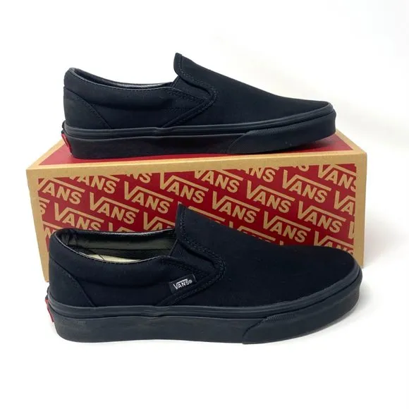 💖MEGA SALE💖Vans Slip On Black Low Top Casual Shoes Men's Sneakers VN000EYEBKA