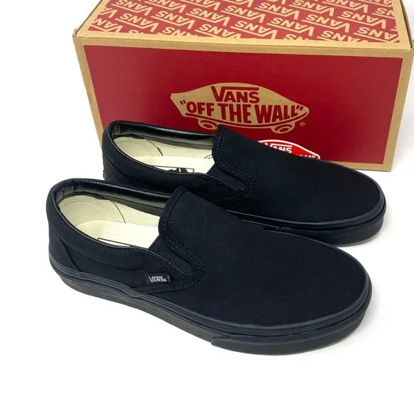 💖MEGA SALE💖Vans Slip On Black Low Top Casual Shoes Men's Sneakers VN000EYEBKA