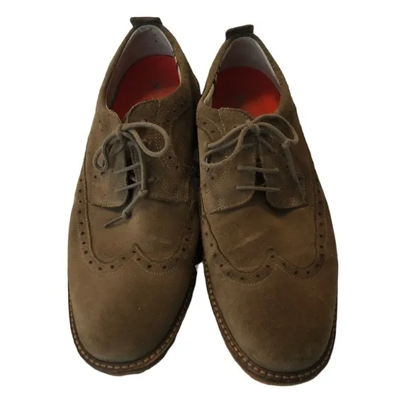 Men Ecco Biom Natural Motion Casual Tan Suede Lace Up Oxford Shoes‎ Size 43 (10)