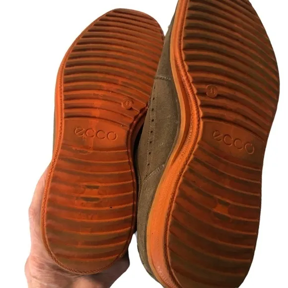 Men Ecco Biom Natural Motion Casual Tan Suede Lace Up Oxford Shoes‎ Size 43 (10)