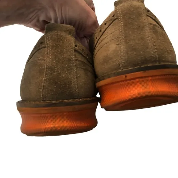 Men Ecco Biom Natural Motion Casual Tan Suede Lace Up Oxford Shoes‎ Size 43 (10)
