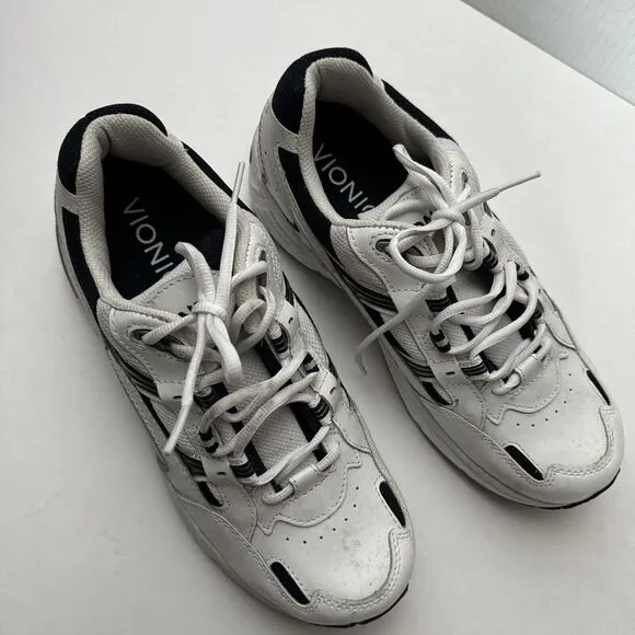 Men Vionic Walker Leather Waking Shoes 23MWALK White Navy‎ 100% Authentic USA  9