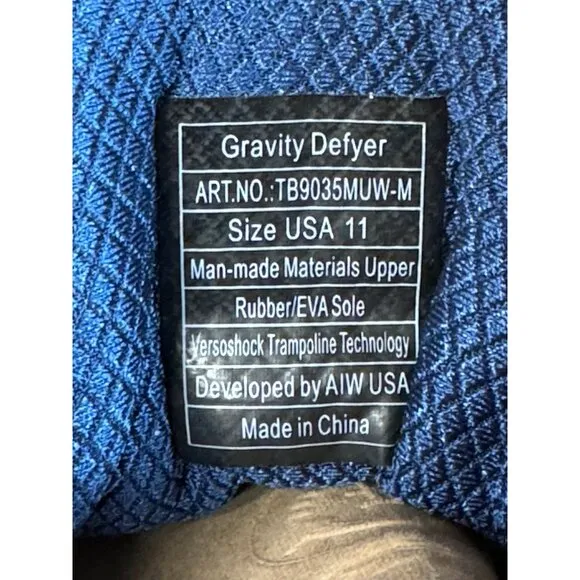 Mens 11 Gdefy Gravity Defyer HybridEX Astral Blue Athletic Running Shoes