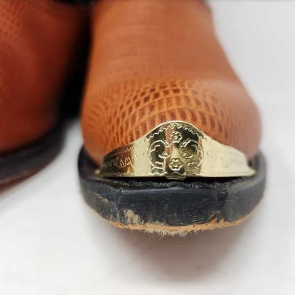 Men's 11.5 X-Wide Laredo Atlanta Antique Peanut lizard print cowboy boots 68086