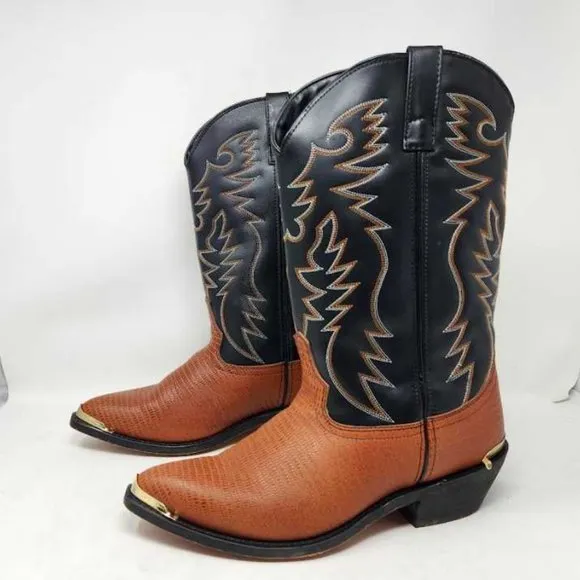 Men's 11.5 X-Wide Laredo Atlanta Antique Peanut lizard print cowboy boots 68086