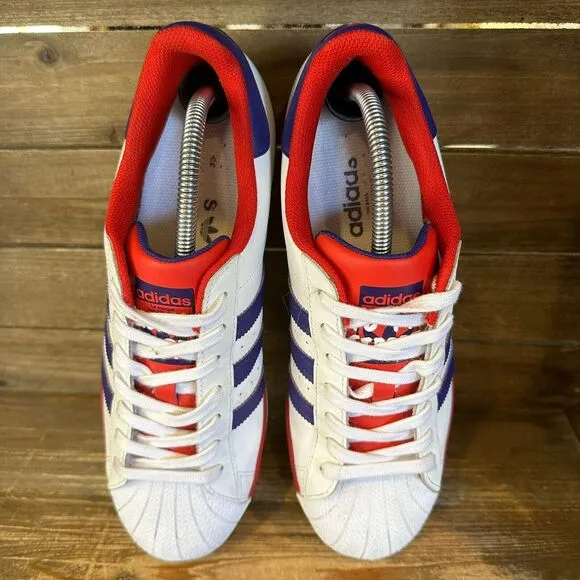 Mens Adidas Superstar 2020 Purple Scarlet Leather Casual Sneakers Shoes Size 9.5