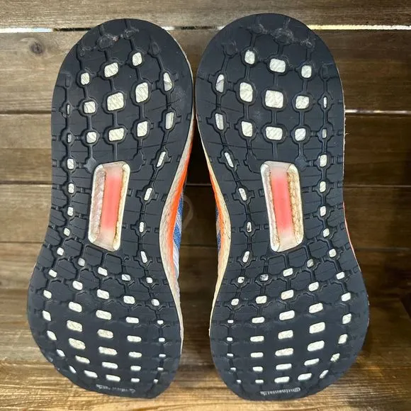 Mens Adidas UltraBoost 20 Grey‎ Orange Blue Athletic Sneakers Shoes Size 8.5 D