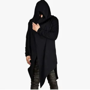 Men’s Black hood gypsy apocalyptic sweatshirt festival rave minimalist unisex