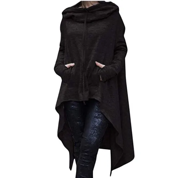 Men’s Black hood gypsy apocalyptic sweatshirt festival rave minimalist unisex