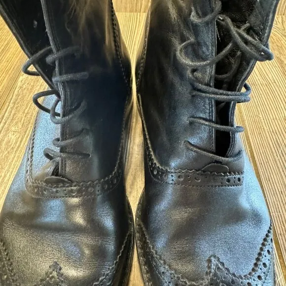 Mens DSquared2 Black Fine Italian Leather Lace Up Dress Boots US Size 11