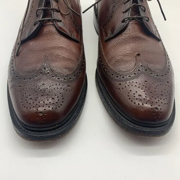 Mens Florsheim Brown Oxford Wing Tip Shoes Size 10 1/2 D