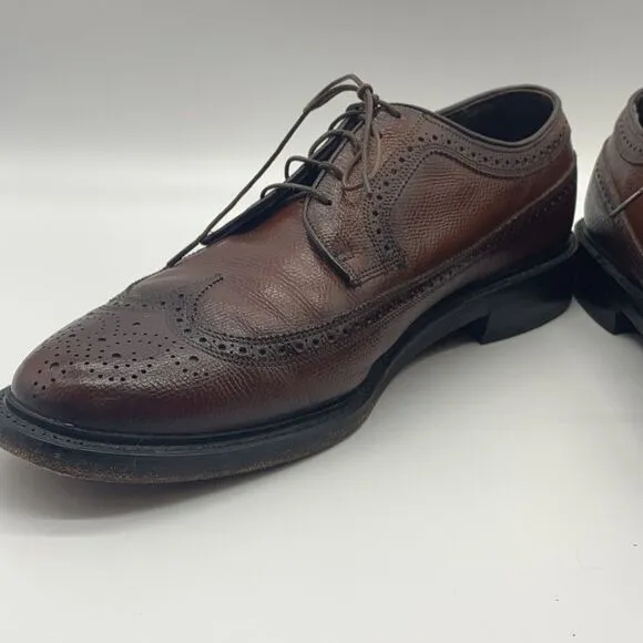 Mens Florsheim Brown Oxford Wing Tip Shoes Size 10 1/2 D