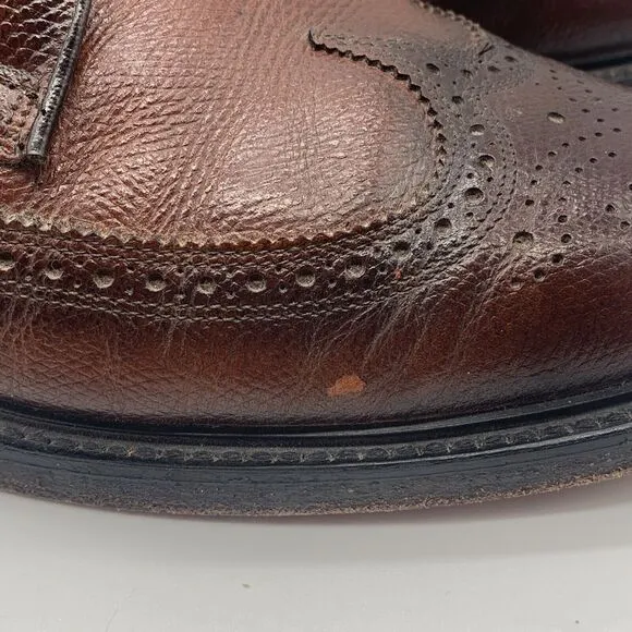 Mens Florsheim Brown Oxford Wing Tip Shoes Size 10 1/2 D