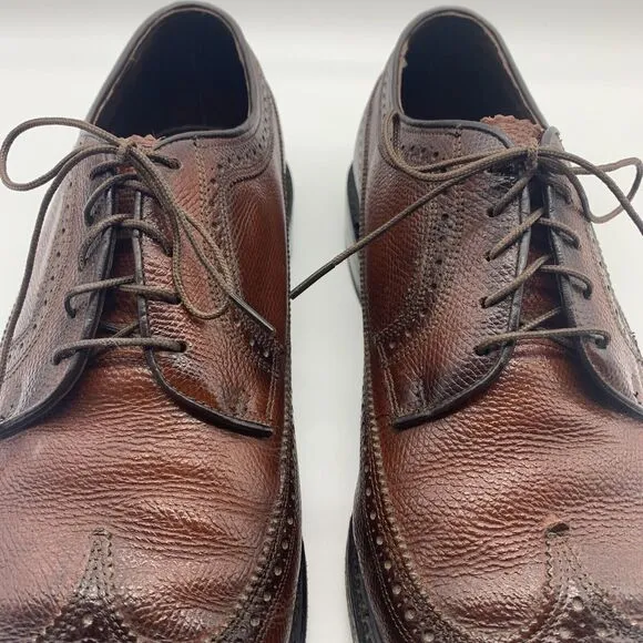 Mens Florsheim Brown Oxford Wing Tip Shoes Size 10 1/2 D