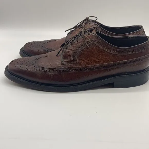Mens Florsheim Brown Oxford Wing Tip Shoes Size 10 1/2 D