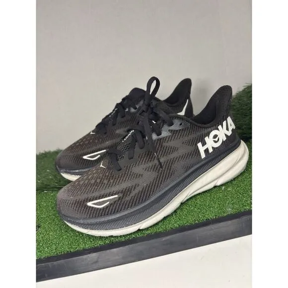 Mens Hoka Clifton 9 Black Running Shoes Sz 8.5 B