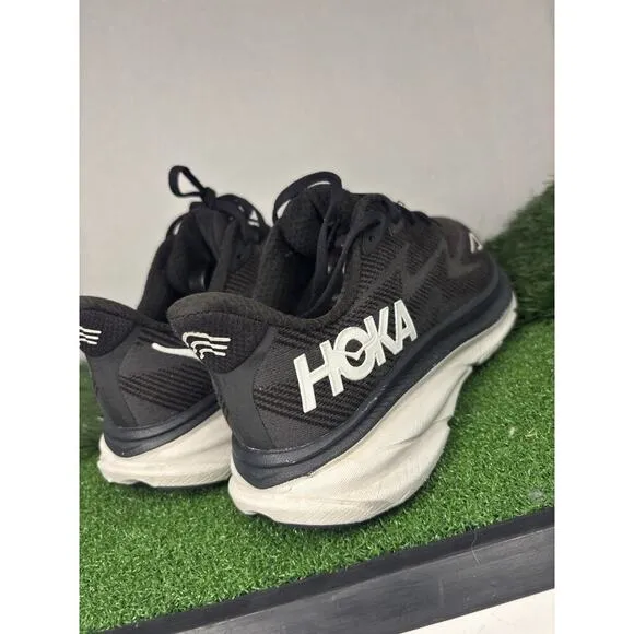 Mens Hoka Clifton 9 Black Running Shoes Sz 8.5 B