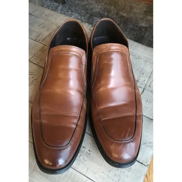 Mens Kenneth Cole Silver Technology Slip Ons Leather Shoes Loafers 10 M