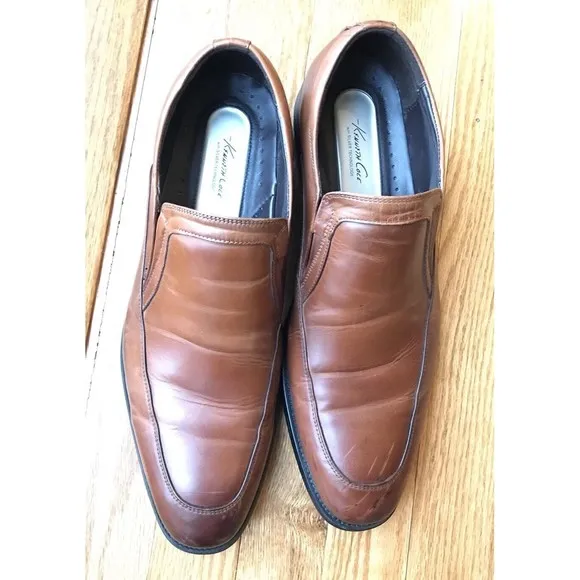Mens Kenneth Cole Silver Technology Slip Ons Leather Shoes Loafers 10 M