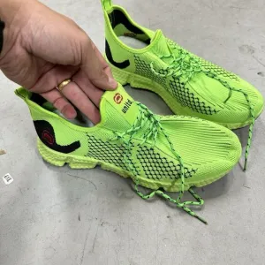 Mens Marc Ecko UNLTD Lime Green Running Knit Light Sneakers Shoes Size 11 - BUB