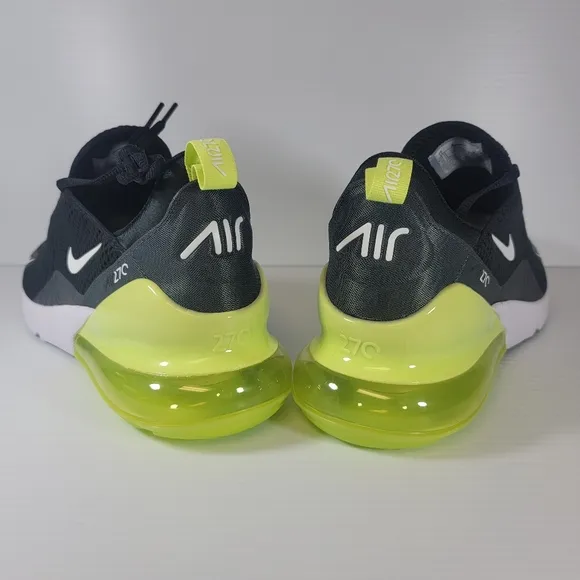Mens Size 11 Nike Air Max 270 Light Lemon Twist Black Shoes Sneakers AH8050-703