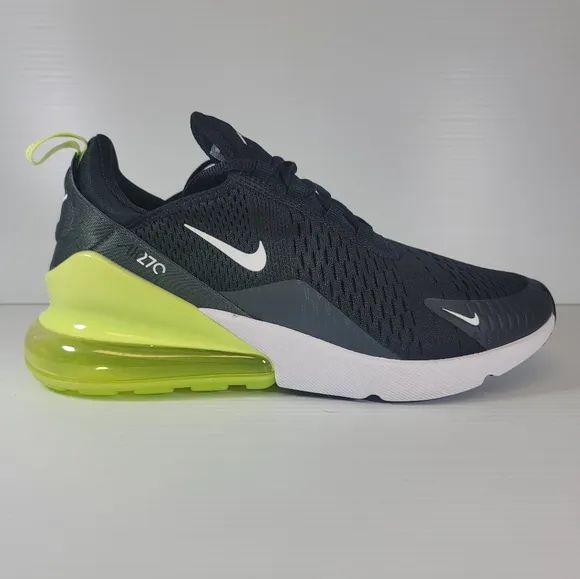 Mens Size 11 Nike Air Max 270 Light Lemon Twist Black Shoes Sneakers AH8050-703
