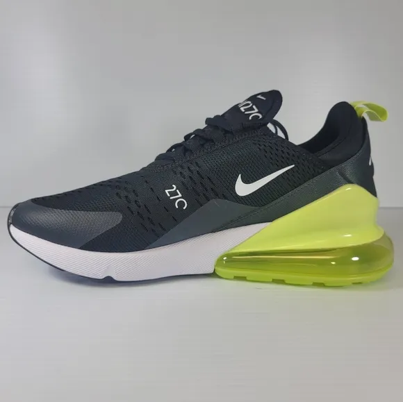 Mens Size 11 Nike Air Max 270 Light Lemon Twist Black Shoes Sneakers AH8050-703