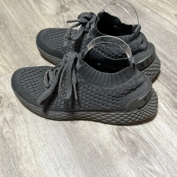 Men's size 8 Nobull workout lightweight gray knit runner athletic shoes