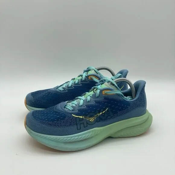 Mens Size 9.5D Hoka One One Mach 6 Blue Running Shoes Sneakers 1147790 DDW