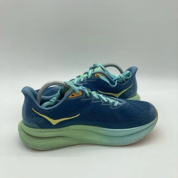 Mens Size 9.5D Hoka One One Mach 6 Blue Running Shoes Sneakers 1147790 DDW