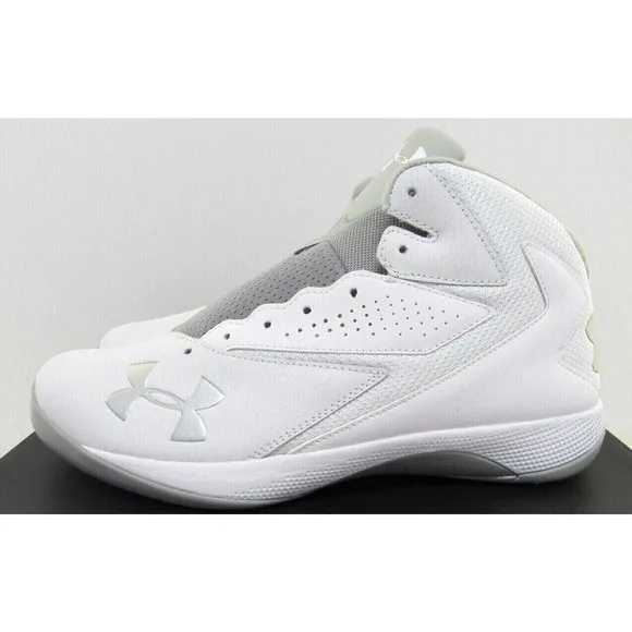 Men's Under Armour UA LOCKDOWN White Gray Basketball Shoes 1269281-102 Size 11.5