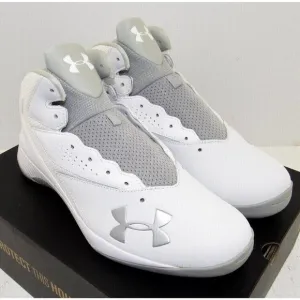 Men's Under Armour UA LOCKDOWN White Gray Basketball Shoes 1269281-102 Size 11.5
