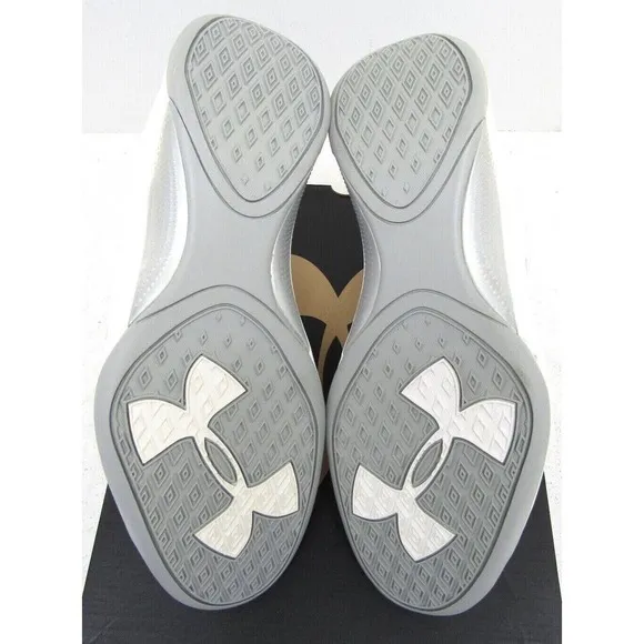 Men's Under Armour UA LOCKDOWN White Gray Basketball Shoes 1269281-102 Size 11.5