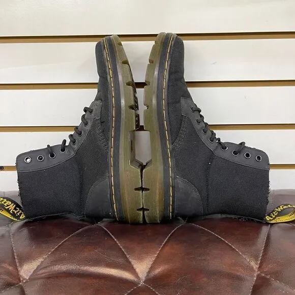 Men's Dr. Martens COMBS 8 Eye Black Nylon Combat Boots Size 8 Nice Condition