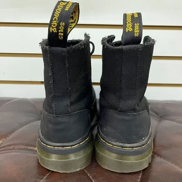 Men's Dr. Martens COMBS 8 Eye Black Nylon Combat Boots Size 8 Nice Condition