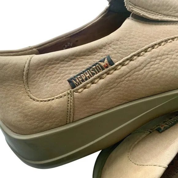 MEPHISTO Men's Air-Jet Leather Shoes Slip-On Casual Tan